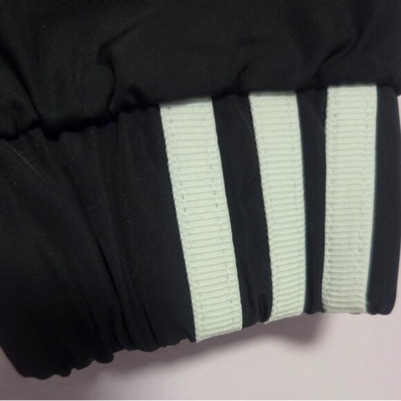 Adidas Black Cropped Windbreaker Jacket with Sporty Stripes - Picture 8 of 12